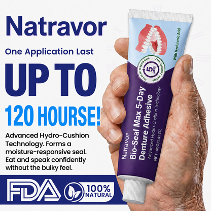 🔥100K+SOLD🔥Natravor® Bio-Seal Max 5-Day Denture Adhesive🦷💙