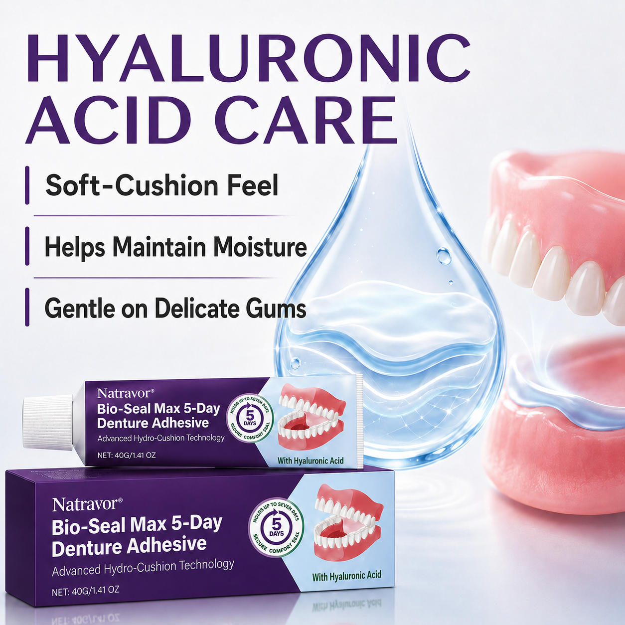🔥100K+SOLD🔥Natravor® Bio-Seal Max 5-Day Denture Adhesive🦷💙