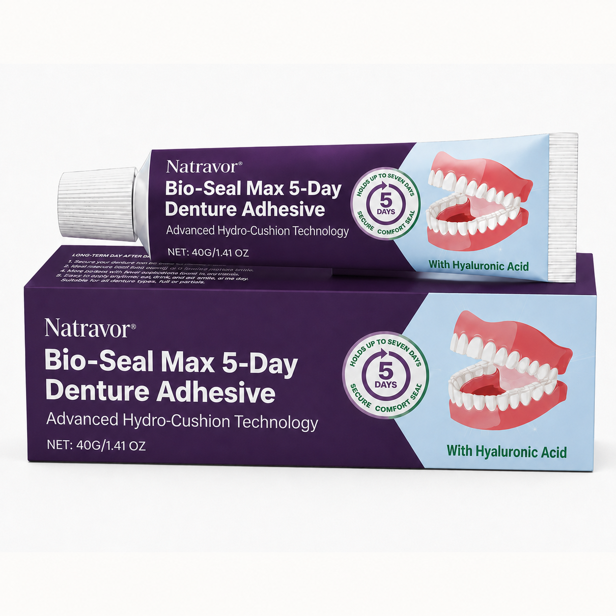🔥100K+SOLD🔥Natravor® Bio-Seal Max 5-Day Denture Adhesive🦷💙